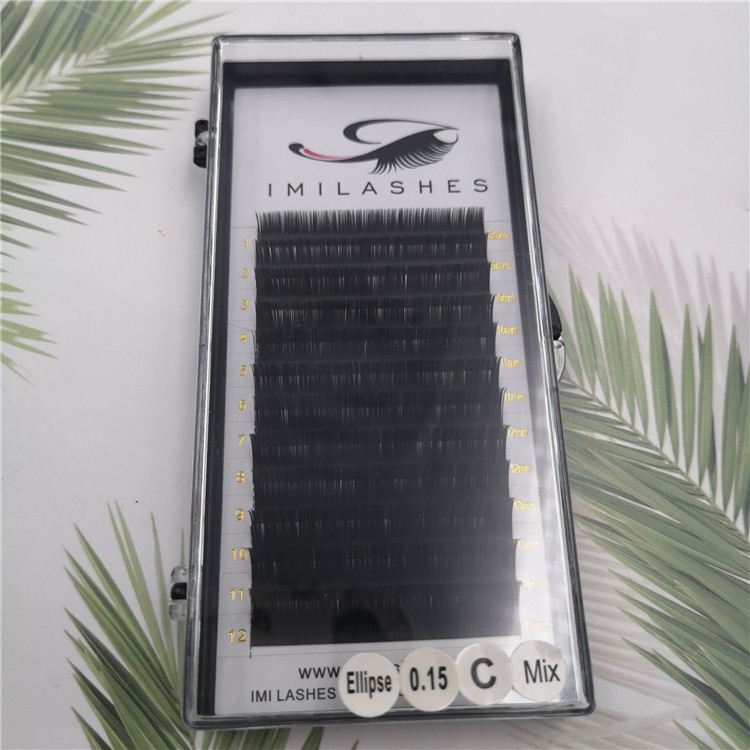 China high quality ellipse flat eyelashes vendor-V